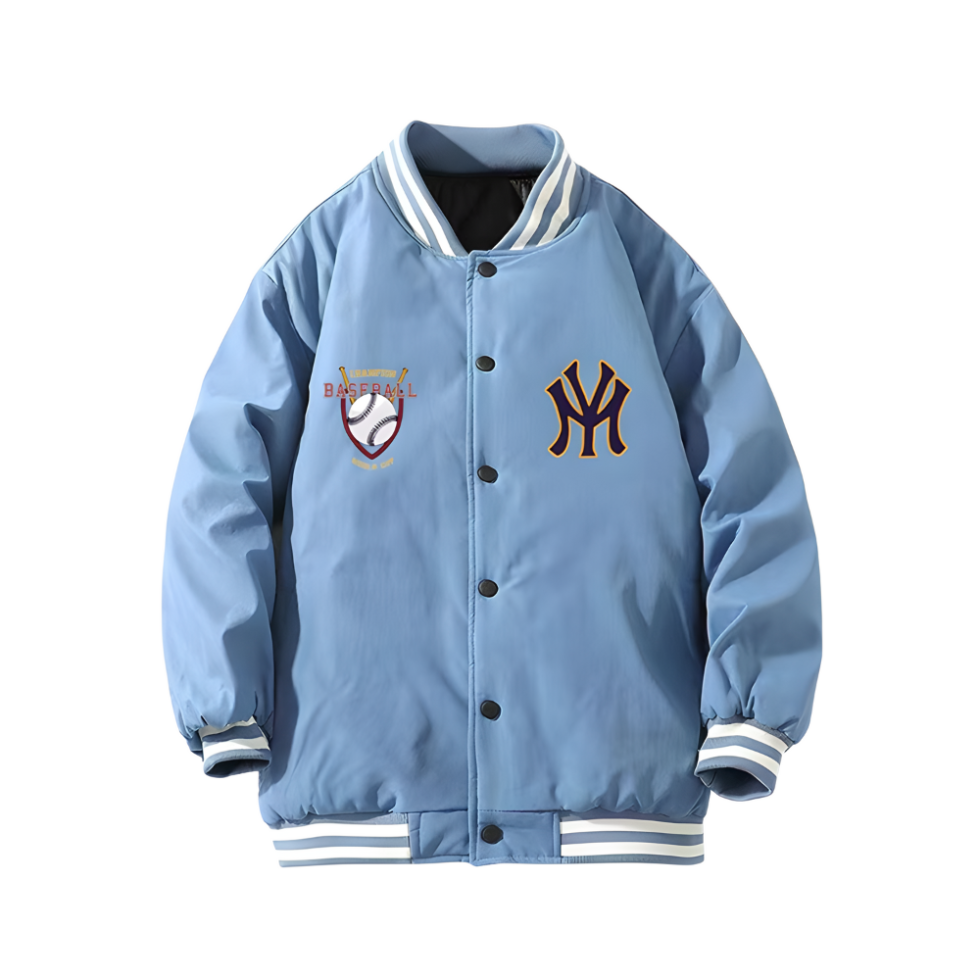 Blouson Homme En Simili Cuir PU Style Baseball - Coupe Décontractée, Doublure Chaude