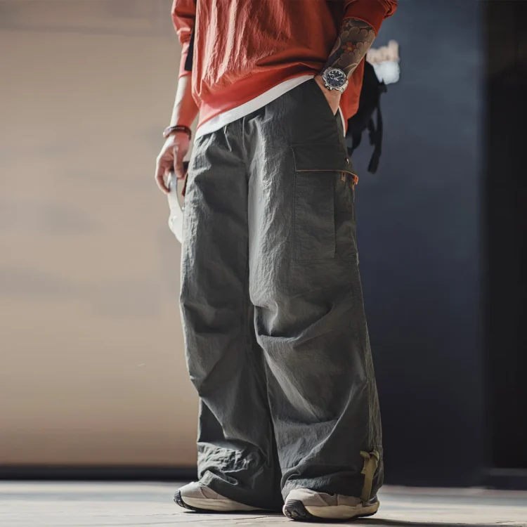 Pantalon Cargo Y2K Gris Marron