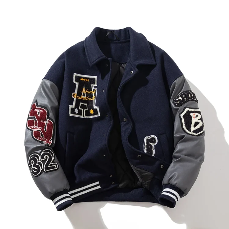 Veste Universitaire Bleu Marine Lettre L