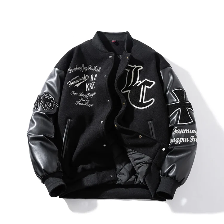 Veste Universitaire Noire Brodée