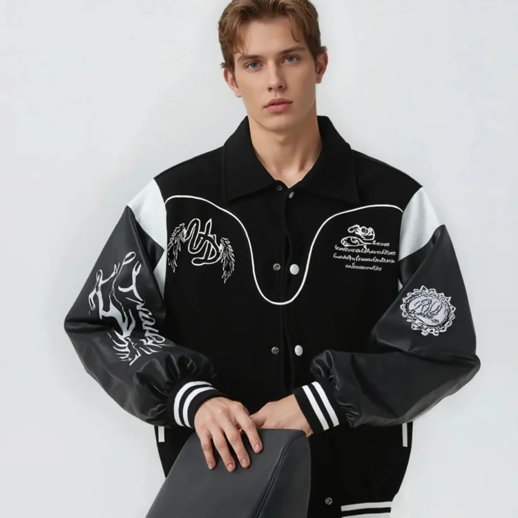 Veste Baseball Noire Oversize