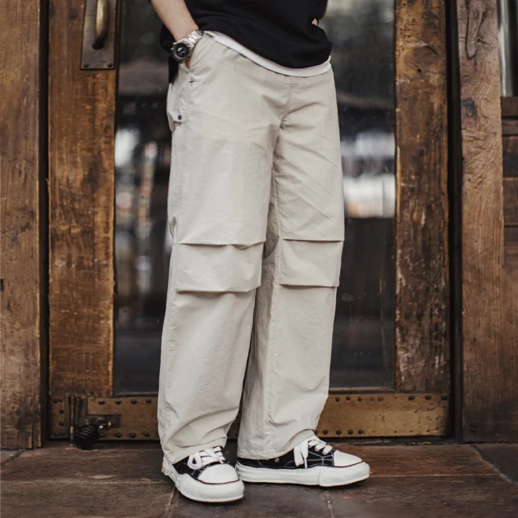 Pantalon Parachute Y2K Écru